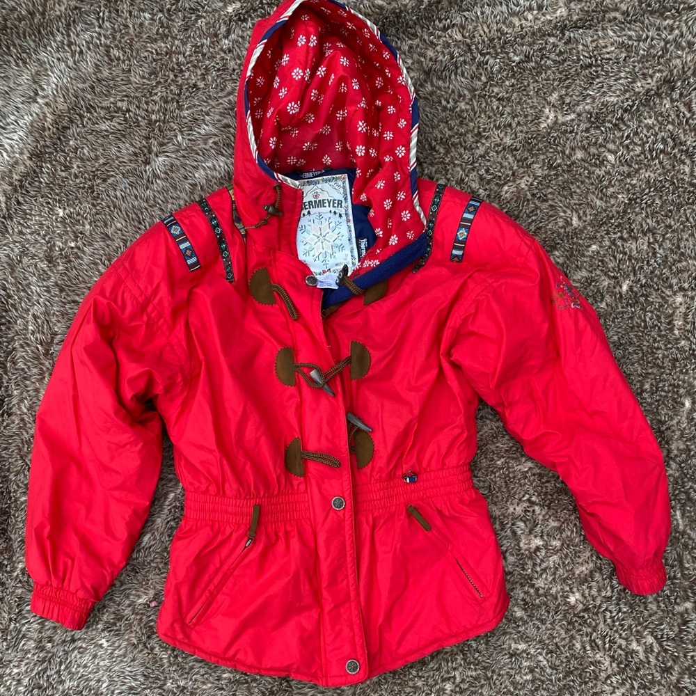 Vintage Women's Obermeyer Hooded Jacket Sz 10 Red